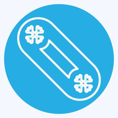 Icon Snow Board. related to Winter symbol. blue eyes style. simple illustration clipart