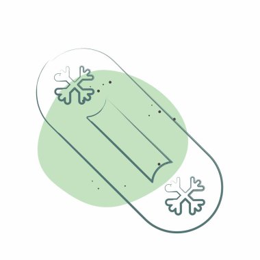 Simge Kar Panosu. Kış sembolüyle ilgili. Renkli Leke Biçimi. Basit resimleme