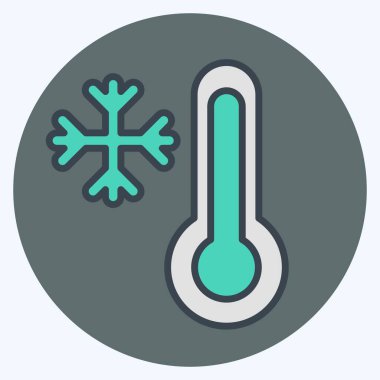 Simge sıcaklığı. Kış sembolüyle ilgili. renk arkadaşı stili. Basit resimleme