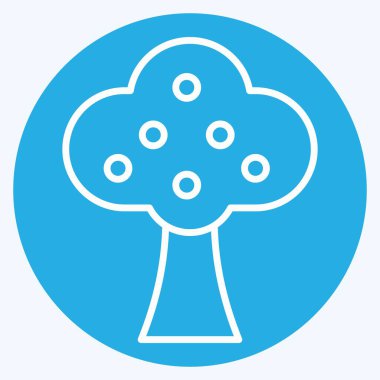 Simge Ağaçları. Kış sembolüyle ilgili. Mavi gözlü. Basit resimleme