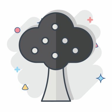 Simge Ağaçları. Kış sembolüyle ilgili. Çizgi roman. Basit resimleme