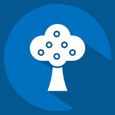 Simge Ağaçları. Kış sembolüyle ilgili. Uzun gölge tarzı. Basit resimleme