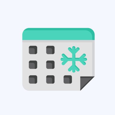 Simge Kışı. Kış sembolüyle ilgili. Düz stil. Basit resimleme