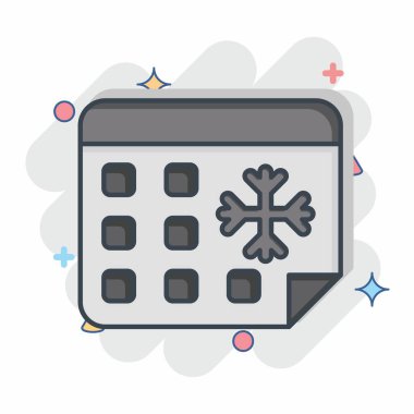 Simge Kışı. Kış sembolüyle ilgili. Çizgi roman. Basit resimleme