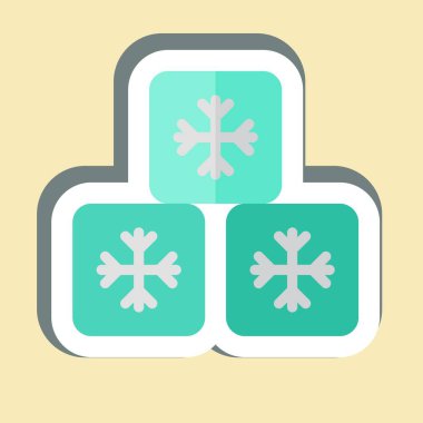 Çıkartmalı buz. Kış sembolüyle ilgili. Basit resimleme