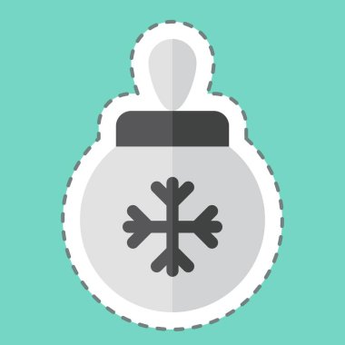 Çıkartma çizgisi süsü kesti. Kış sembolüyle ilgili. Basit resimleme