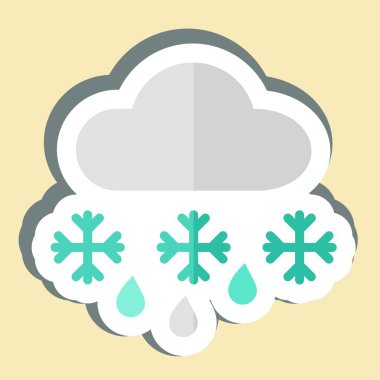 Çıkartma Kar 1, Kış Sembolü ile ilgili. Basit resimleme