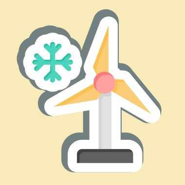 Çıkartma Rüzgarı. Kış sembolüyle ilgili. Basit resimleme