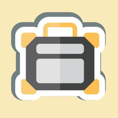 Çıkartma Kış Tatili. Kış sembolüyle ilgili. Basit resimleme