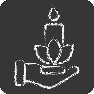 Simge Uyarıcı. Kış sembolüyle ilgili. Tebeşir stili. Basit resimleme