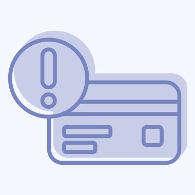 Simge Uyarısı. Kredi kartı sembolüyle ilgili. İki ton stili. Basit resimleme