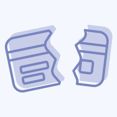 Simge Kırıldı. Kredi kartı sembolüyle ilgili. İki ton stili. Basit resimleme