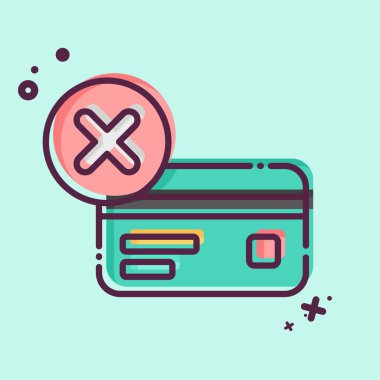 Simge İptal Edildi. Kredi kartı sembolüyle ilgili. MBE tarzı. Basit resimleme