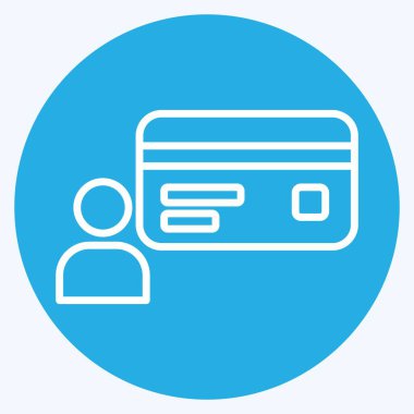 Simge kartı sahibi. Kredi kartı sembolüyle ilgili. Mavi gözlü. Basit resimleme