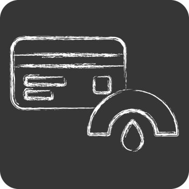 Simge Kredi Puanı. Kredi kartı sembolüyle ilgili. Tebeşir stili. Basit resimleme