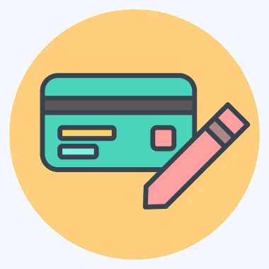 Simge Düzenleme. Kredi kartı sembolüyle ilgili. renk arkadaşı stili. Basit resimleme