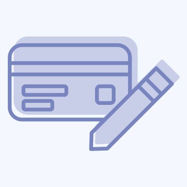 Simge Düzenleme. Kredi kartı sembolüyle ilgili. İki ton stili. Basit resimleme