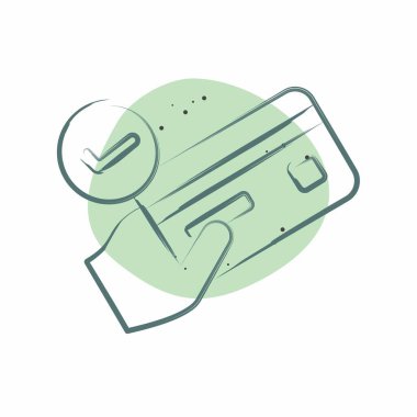 İkon Ödeme. Kredi kartı sembolüyle ilgili. Renkli Leke Biçimi. Basit resimleme