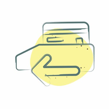 Simge Ödeme. Kredi kartı sembolüyle ilgili. Renkli Leke Biçimi. Basit resimleme