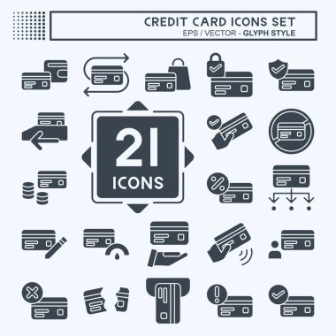 Simge Ayarlı Kredi Kartı. Para sembolü ile ilgili. Kabartma tarzı. Basit resimleme