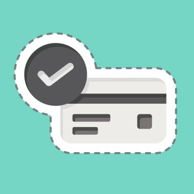 Çıkartma hattı kesildi. Kabul edildi. Kredi kartı sembolüyle ilgili. Basit resimleme