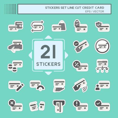 Çıkartma hattı kes Kredi kartını ayarla. Para sembolü ile ilgili. Basit resimleme