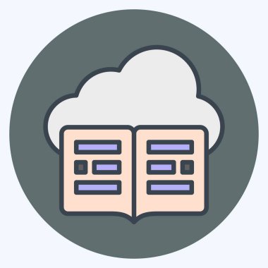 Simge Bulut Kütüphanesi. Teslimat sembolüyle ilgili. renk arkadaşı stili. dizayn edilebilir