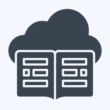 Simge Bulut Kütüphanesi. Teslimat sembolüyle ilgili. Kabartma tarzı. dizayn edilebilir