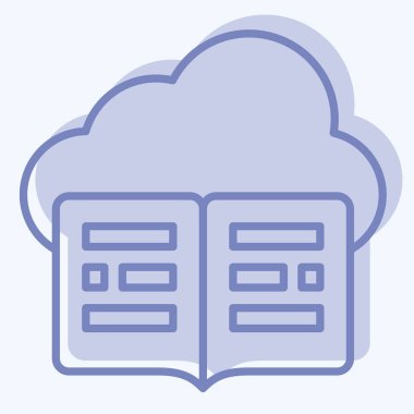 Simge Bulut Kütüphanesi. Teslimat sembolüyle ilgili. İki ton stili. dizayn edilebilir