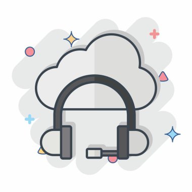 Simge Bulut Servisi. Teslimat sembolüyle ilgili. Çizgi roman. dizayn edilebilir