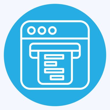 Simge Dijital Makbuzu. Teslimat sembolüyle ilgili. Mavi gözlü. dizayn edilebilir