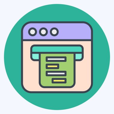 Simge Dijital Makbuzu. Teslimat sembolüyle ilgili. renk arkadaşı stili. dizayn edilebilir