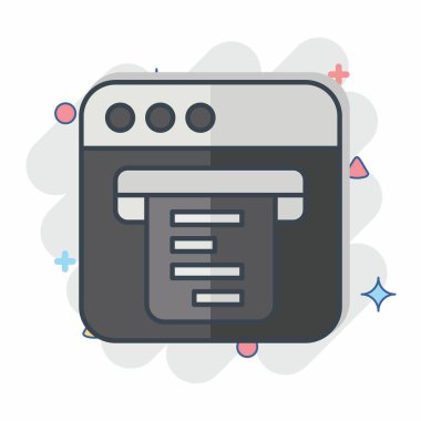 Simge Dijital Makbuzu. Teslimat sembolüyle ilgili. Çizgi roman. dizayn edilebilir