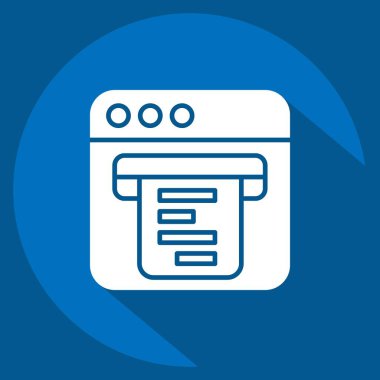 Simge Dijital Makbuzu. Teslimat sembolüyle ilgili. Uzun gölge tarzı. dizayn edilebilir