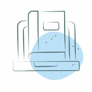 Simge Onlie Kitap Okuma. Teslimat sembolüyle ilgili. Renkli Leke Biçimi. dizayn edilebilir