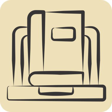 Simge Onlie Kitap Okuma. Teslimat sembolüyle ilgili. El çizimi tarzı. dizayn edilebilir