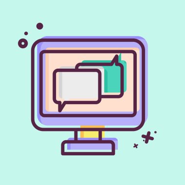 Simge çevrimiçi sohbet. Teslimat sembolüyle ilgili. MBE tarzı. dizayn edilebilir