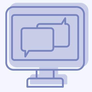 Simge çevrimiçi sohbet. Teslimat sembolüyle ilgili. İki ton stili. dizayn edilebilir