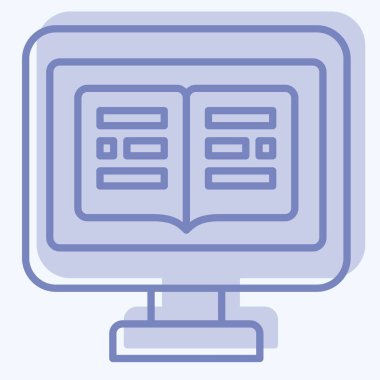 Simge Çevrimiçi Eğitim. Teslimat sembolüyle ilgili. İki ton stili. dizayn edilebilir