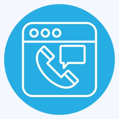 Icon Online Otel Rezervasyon. Teslimat sembolüyle ilgili. Mavi gözlü. düzenlenebilir 1