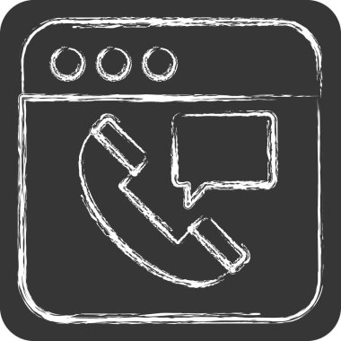 Icon Online Otel Rezervasyon. Teslimat sembolüyle ilgili. Tebeşir stili. düzenlenebilir 1