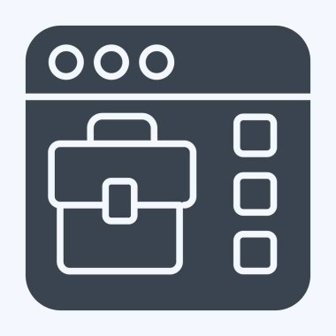 Simge Çevrimiçi İş Araması. Teslimat sembolüyle ilgili. Kabartma tarzı. dizayn edilebilir