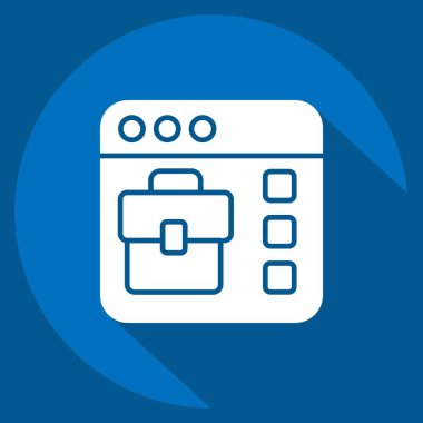 Simge Çevrimiçi İş Araması. Teslimat sembolüyle ilgili. Uzun gölge tarzı. dizayn edilebilir