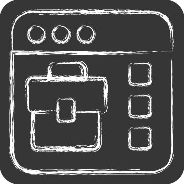 Simge Çevrimiçi İş Araması. Teslimat sembolüyle ilgili. Tebeşir stili. dizayn edilebilir