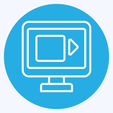 Simge çevrimiçi haberler. Teslimat sembolüyle ilgili. Mavi gözlü. dizayn edilebilir