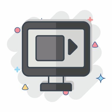 Simge çevrimiçi haberler. Teslimat sembolüyle ilgili. Çizgi roman. dizayn edilebilir