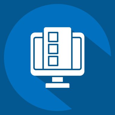 Simge Çevrimiçi Servisler. Teslimat sembolüyle ilgili. Uzun gölge tarzı. dizayn edilebilir