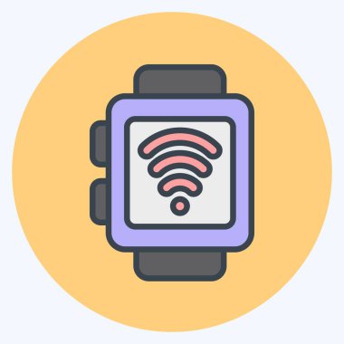 Simge Akıllı Saati. Teslimat sembolüyle ilgili. renk arkadaşı stili. dizayn edilebilir