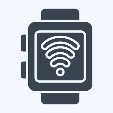 Simge Akıllı Saati. Teslimat sembolüyle ilgili. Kabartma tarzı. dizayn edilebilir