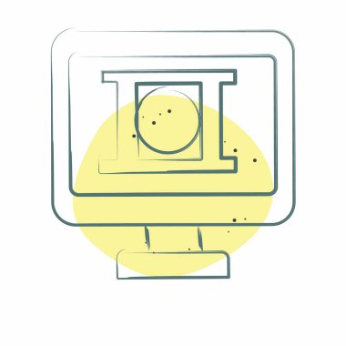 Simge Video Düzenleme. Teslimat sembolüyle ilgili. Renkli Leke Biçimi. dizayn edilebilir